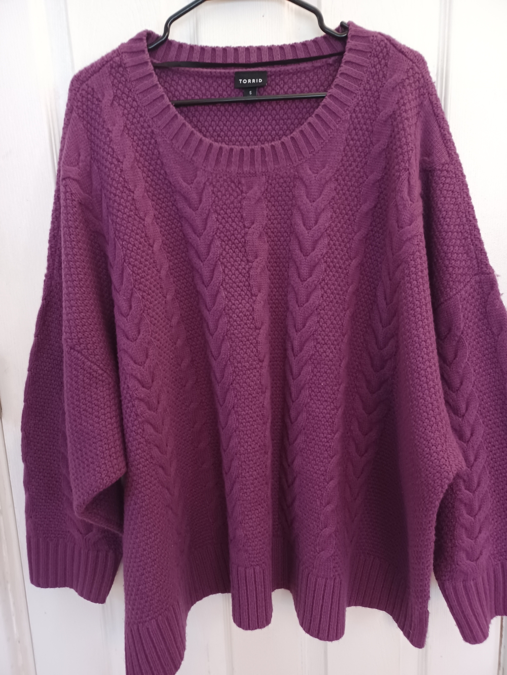 Torrid Purple Oversized Cable Knit Sweater